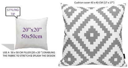 Nairobi Silver Waterproof Outdoor Cushions 17x17 Inches Weather Resistant Durable Polyester Garden Patio by OLIVIA ROCCO