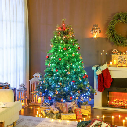HOMCOM 6ft Artificial Pine LED Christmas Tree, with Remote
