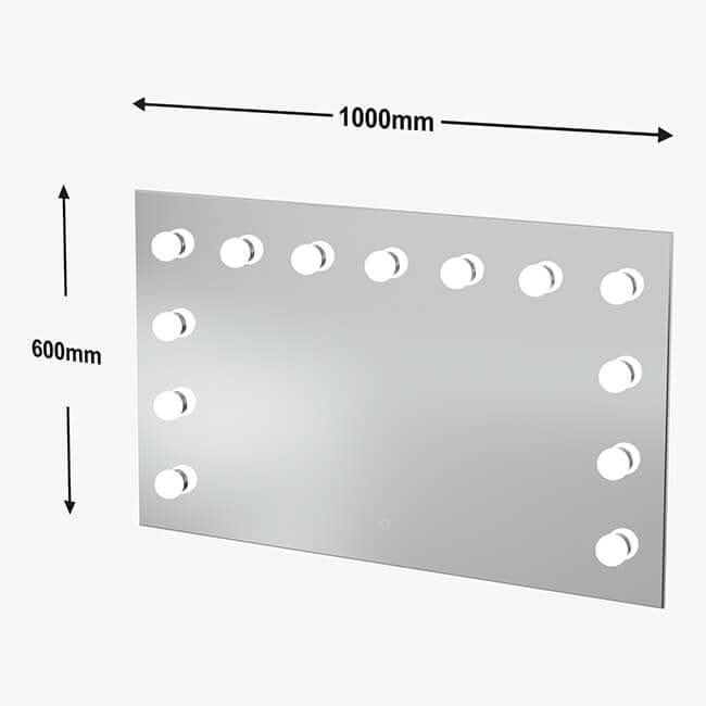 Nicole Hollywood Mirror Wall Mounted 100x60cm