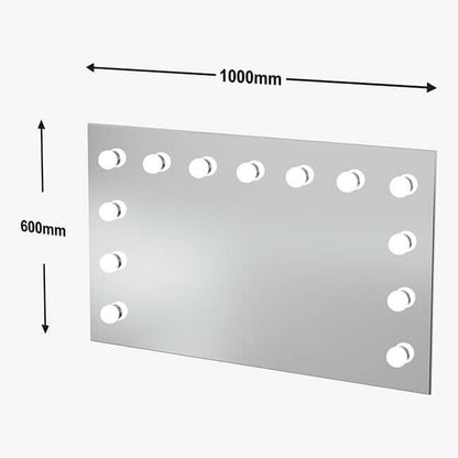 Nicole Hollywood Mirror Wall Mounted 100x60cm