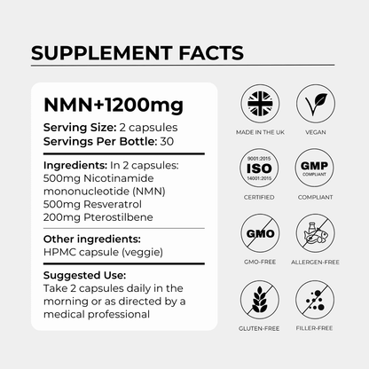 NMN+1200 (NMN, Resveratrol, Pterostilbene)