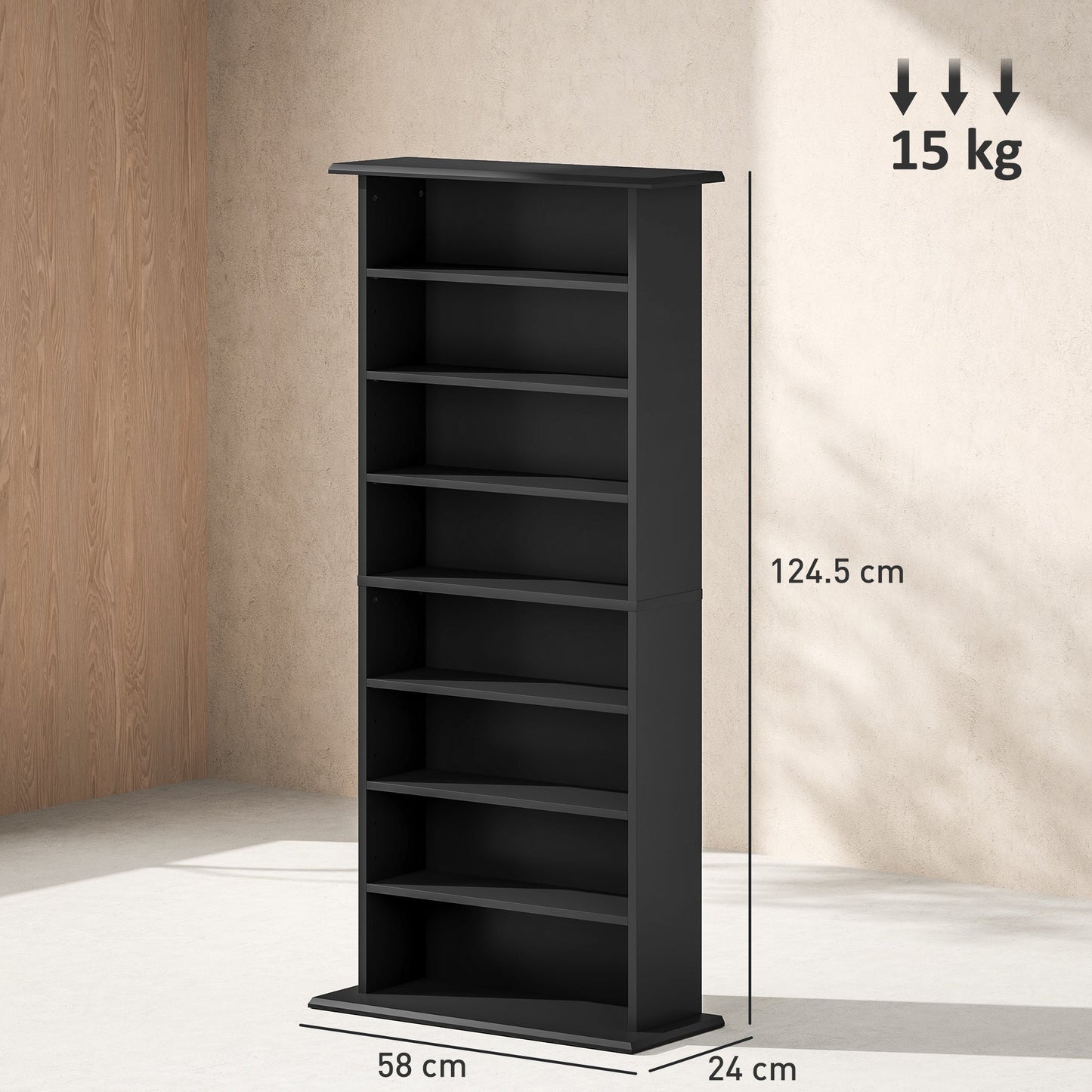 HOMCOM 360 CD/185 DVD/185 Blu-ray Storage Unit - Black