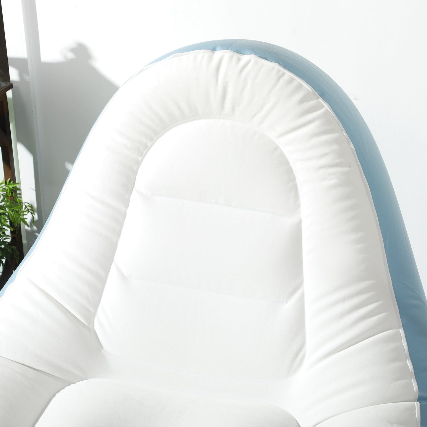 Outsunny Inflatable Tub Chair and Footstool - Blue/White