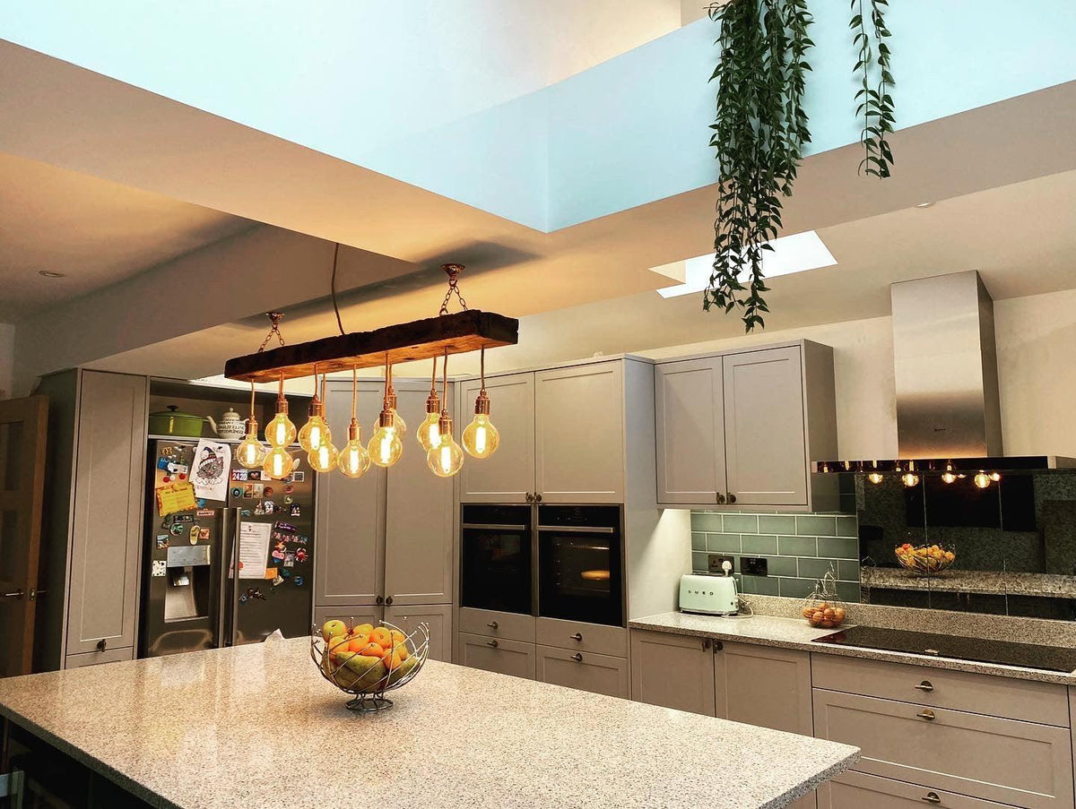 Oak Beam Chandelier | Made to Measure Kitchen Island & Dining Lighting UK