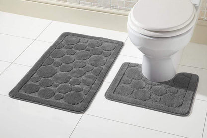 OLIVIA ROCCO Cali Bath Mat And Pedestal Set Ultra Soft Non Slip Highly Absorbent