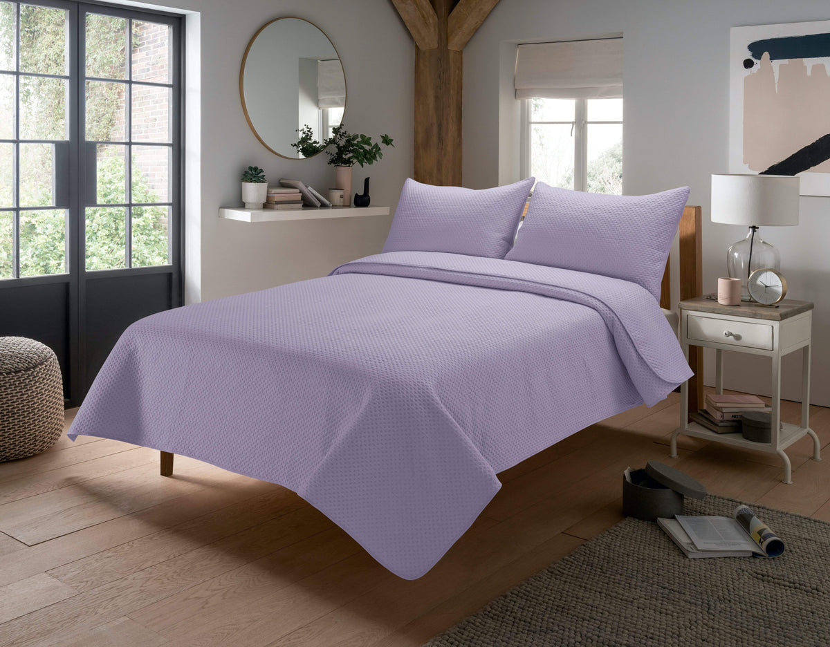 OLIVIA ROCCO Capri Embossed Luxury Bedspread Set With Quilted Throw And Duvet Matching