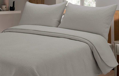 OLIVIA ROCCO Capri Embossed Luxury Bedspread Set With Quilted Throw And Duvet Matching