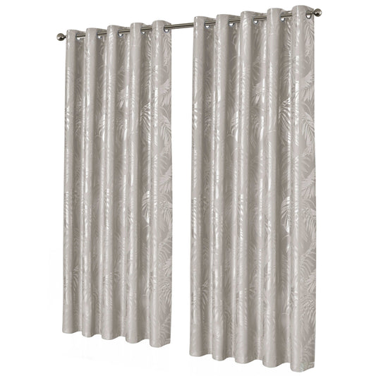 OLIVIA ROCCO Leaf Natural Sparkle Blackout Curtains Super Soft Thermal Insulated Eyelet