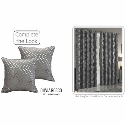 OLIVIA ROCCO Geo Sparkle Geometric Silver Cushion Covers 2 Pack For Sofa Bedroom Refresh Sofa Accent