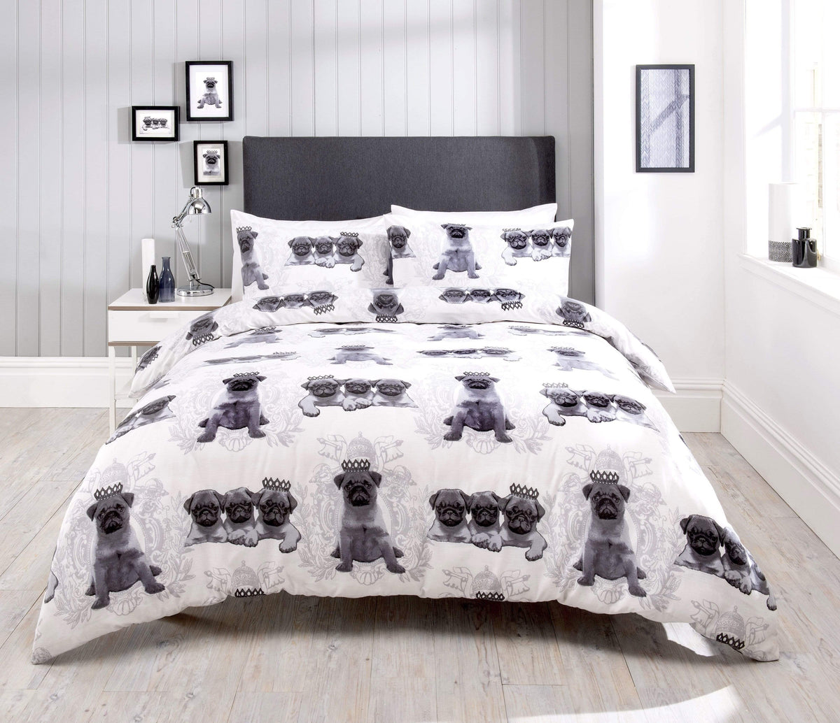 OLIVIA ROCCO Pugs Duvet Cover Set Cotton Rich Bedding With Bold Vibrant Colours Available