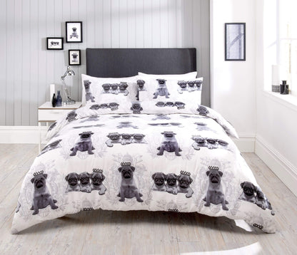 OLIVIA ROCCO Pugs Duvet Cover Set Cotton Rich Bedding With Bold Vibrant Colours Available