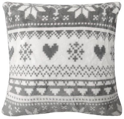 OLIVIA ROCCO Nordic Fair Isle Reversible Teddy Fleece Duvet Set With Pillowcases