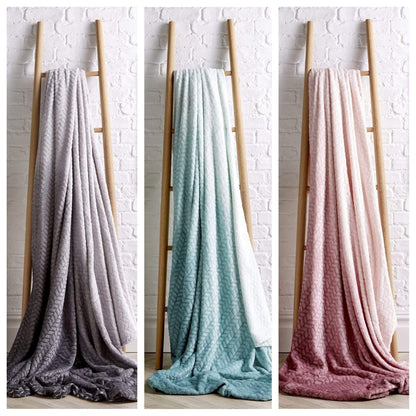 OLIVIA ROCCO Chevron Ombre Throw Blanket Oversized Chunky Soft Fleece for Sofa or Bed