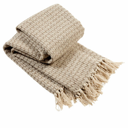 OLIVIA ROCCO Cotton Throw For Sofa And Bed Lightweight Super Soft Lisbon Casablanca Tangier