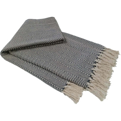 OLIVIA ROCCO Cotton Throw For Sofa And Bed Lightweight Super Soft Lisbon Casablanca Tangier