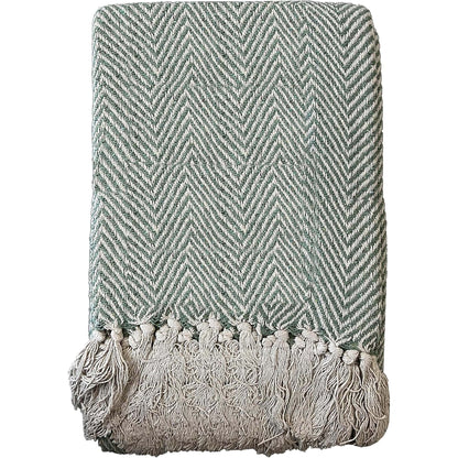 OLIVIA ROCCO Cotton Throw For Sofa And Bed Lightweight Super Soft Lisbon Casablanca Tangier