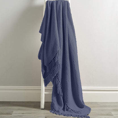 OLIVIA ROCCO Cotton Throw For Sofa And Bed Lightweight Super Soft Lisbon Casablanca Tangier