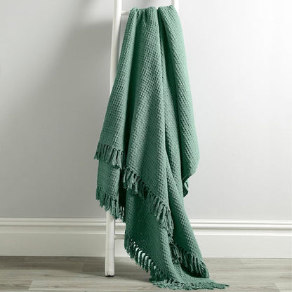 OLIVIA ROCCO Cotton Throw For Sofa And Bed Lightweight Super Soft Lisbon Casablanca Tangier