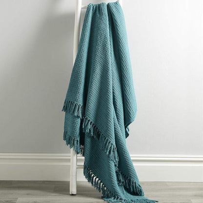 OLIVIA ROCCO Cotton Throw For Sofa And Bed Lightweight Super Soft Lisbon Casablanca Tangier