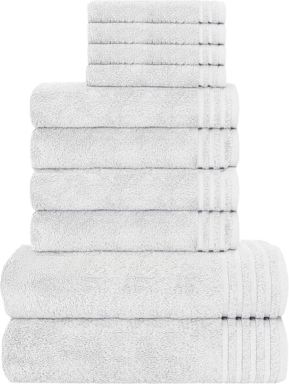 OLIVIA ROCCO Monaco 10 Piece Egyptian Cotton Towel Set 500 GSM With 4 Face Towels
