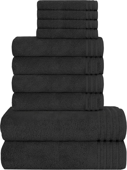 OLIVIA ROCCO Monaco 10 Piece Egyptian Cotton Towel Set 500 GSM With 4 Face Towels