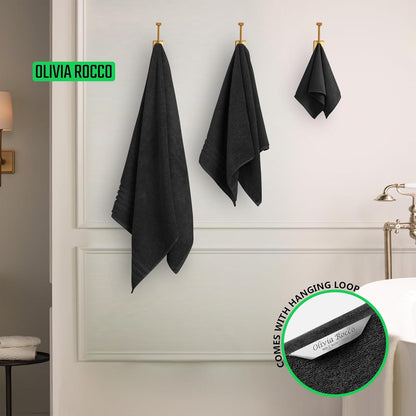 OLIVIA ROCCO Monaco 10 Piece Egyptian Cotton Towel Set 500 GSM With 4 Face Towels