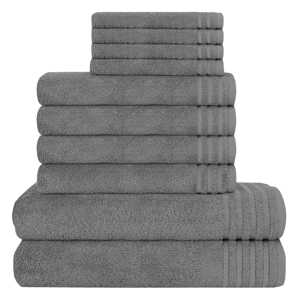 OLIVIA ROCCO Monaco 10 Piece Egyptian Cotton Towel Set 500 GSM With 4 Face Towels