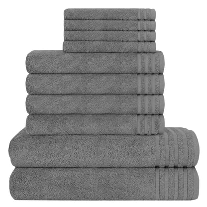 OLIVIA ROCCO Monaco 10 Piece Egyptian Cotton Towel Set 500 GSM With 4 Face Towels