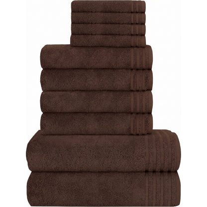 OLIVIA ROCCO Monaco 10 Piece Egyptian Cotton Towel Set 500 GSM With 4 Face Towels