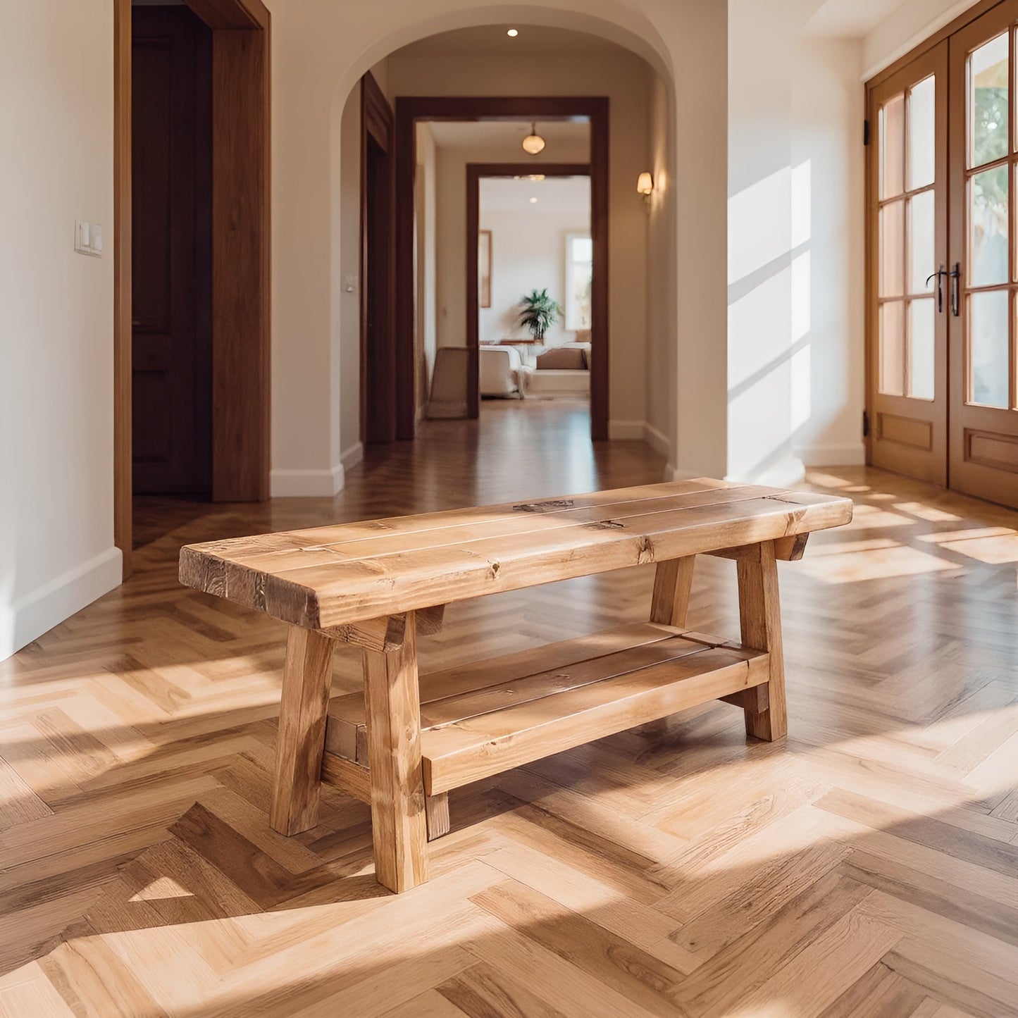 VORA Rustic Bench For Entryway