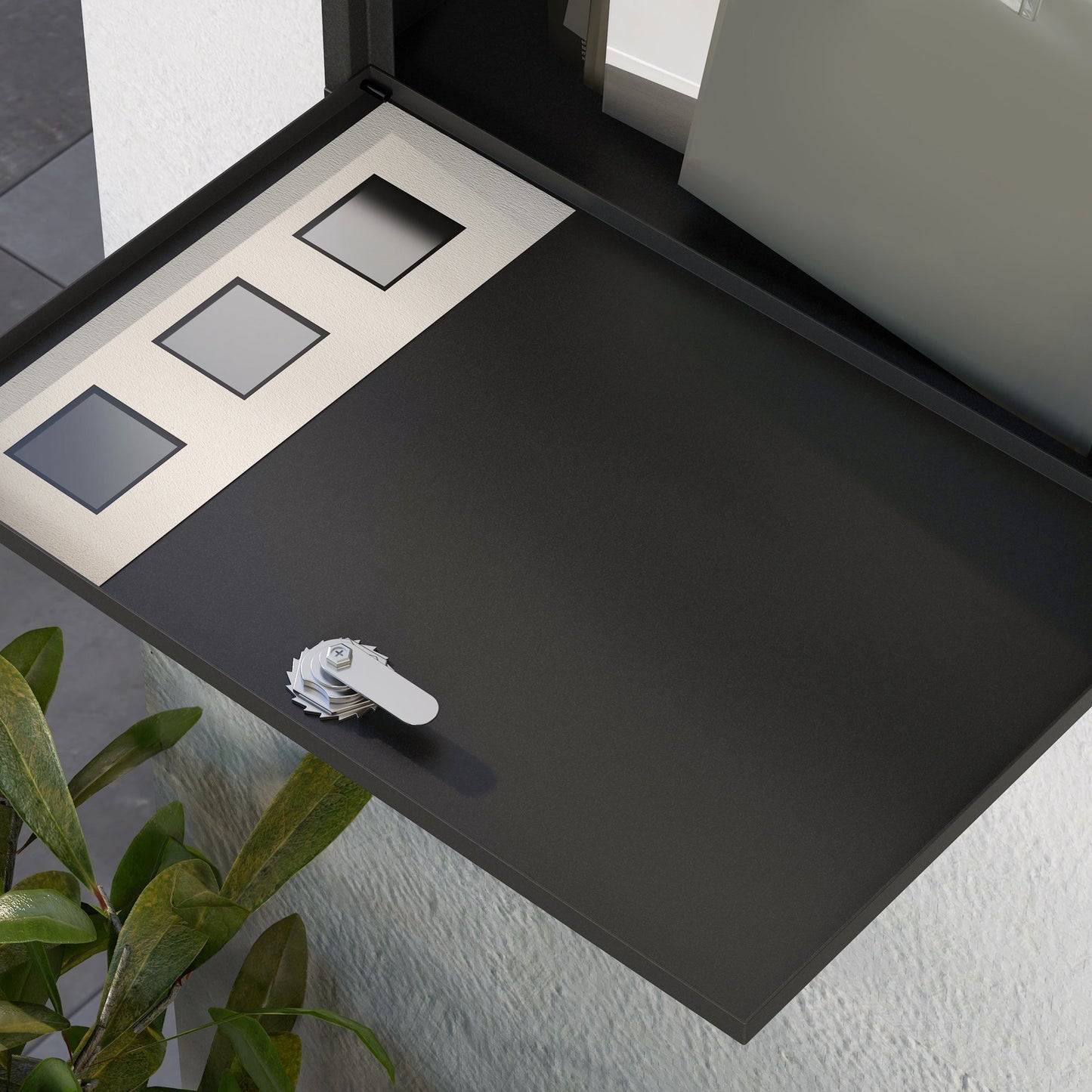 HOMCOM Wall Mounted Letterbox, Weatherproof Post Box, Modern Mailbox with 2 Keys and Viewing Windows, Easy to Install