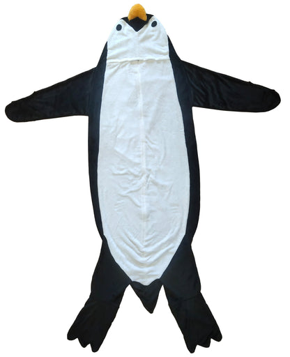 Oversized Penguin Animal Wearable Blanket Hoodie Soft Fleece Hooded Blanket with Sleeves Warm Winter Loungewear by OLIVIA ROCCO