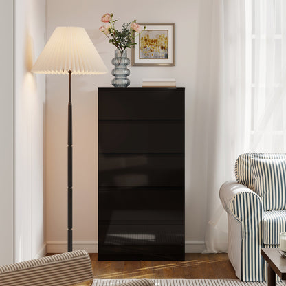 HOMCOM Chest of Drawers, 5-Drawer Storage Cabinets, Modern Dresser, Storage Drawer Unit for Bedroom