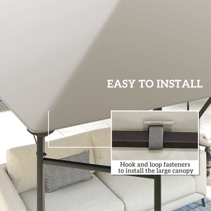 Outsunny 3 x 3(m) Gazebo Canopy Replacement, for 01-0867 - Light Grey