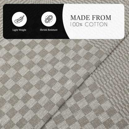 Pack of 5 Large Super Absorbent 100 Percent Cotton Tea Towels Quick Dry Durable Check Pattern Dish Cloths for Kitchen Home and Professional Use by OLIVIA ROCCO