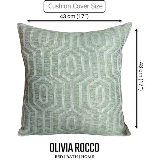 OLIVIA ROCCO Paris Cushion Covers Two Pack Modern Sage Green Decorative Square Scatter Cushions With Invisible Zipper For Sofa And Bed