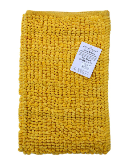 Pebbles Micro Bobble Eco-Friendly Pure Indian Cotton Hand-Woven Bath Mat with Knitted Design for Comfort and Durability by OLIVIA ROCCO