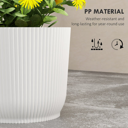 Outsunny Set of Three \'d0\'a422cm Planters - White