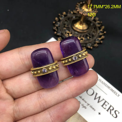 1 Pair Elegant Vintage Style Classic Style Geometry Stone Copper Ear Studs