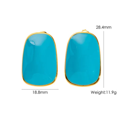 1 Pair Sweet Simple Style Trapezoid 304 Stainless Steel Ear Studs