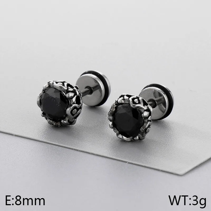 1 Pair Simple Style Geometric Round 304 Stainless Steel 18K Gold Plated Ear Studs
