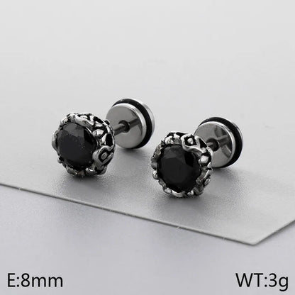 1 Pair Simple Style Geometric Round 304 Stainless Steel 18K Gold Plated Ear Studs