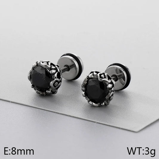 1 Pair Simple Style Geometric Round 304 Stainless Steel 18K Gold Plated Ear Studs