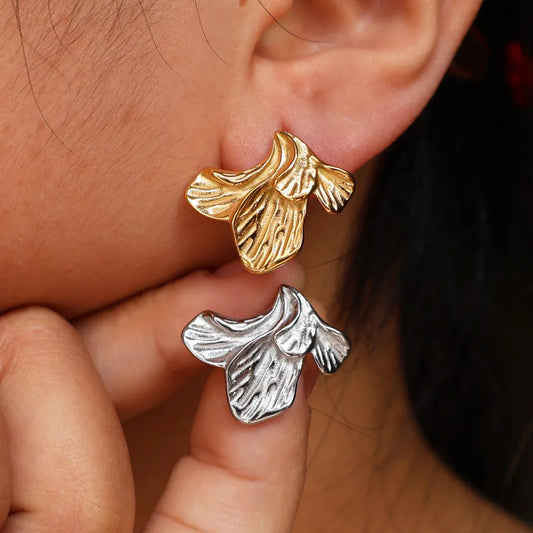 1 Pair Glam Cute Vintage Style Flower Polishing 304 Stainless Steel 18K Gold Plated Butterfly Backs Ear Studs