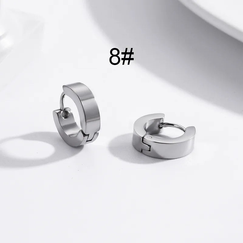 1 Pair Hip-Hop Geometric Cross Feather Plating 316 Stainless Steel  Earrings