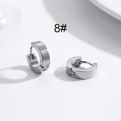 1 Pair Hip-Hop Geometric Cross Feather Plating 316 Stainless Steel  Earrings