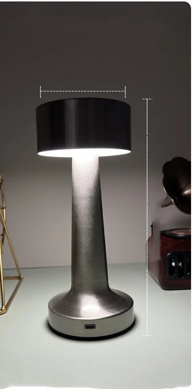 Modern Nordic Creative Bedside Bar Bedroom USB Charging Touch Iron Art Dumbbell Table Lamp Night Light Atmosphere Decorative Lamp