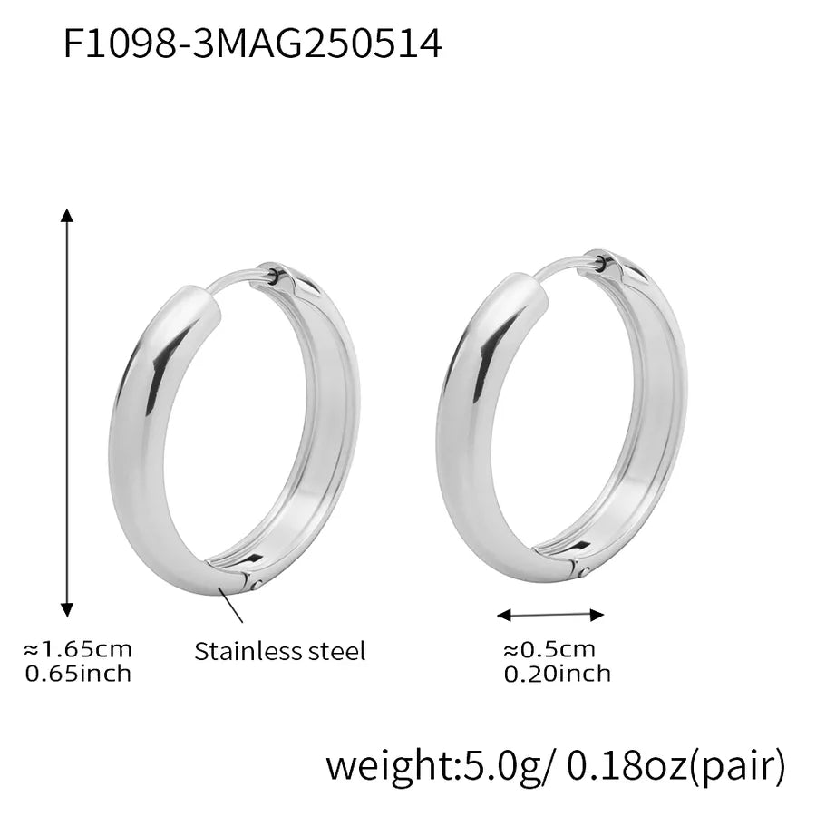 1 Pair IG Style Casual Vacation Geometric Polishing Plating 304 Stainless Steel 18K Gold Plated Earrings