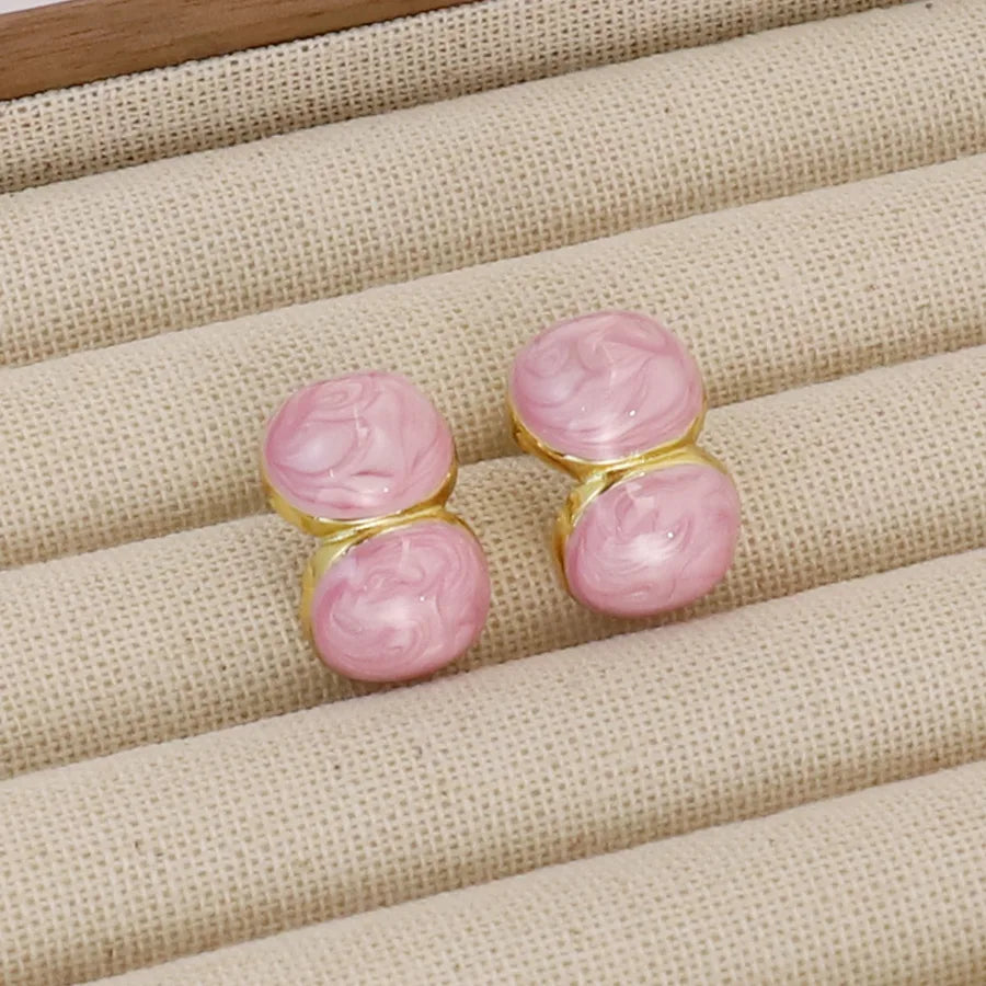 1 Pair Elegant Lady Simple Style Square 304 Stainless Steel 18K Gold Plated Ear Studs