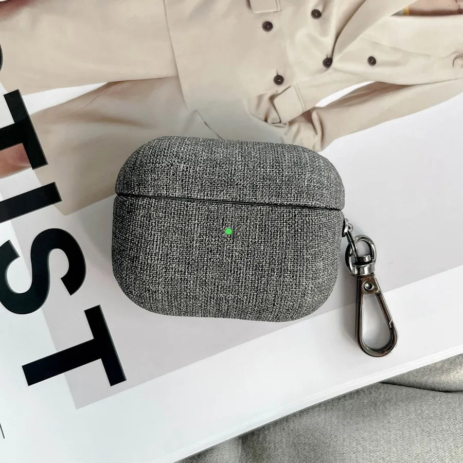 Pu Leather Solid Color Simple Style Bluetooth earbuds case Phone Accessories